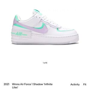 Nike Air Force one shadow lilac green women’s size 10